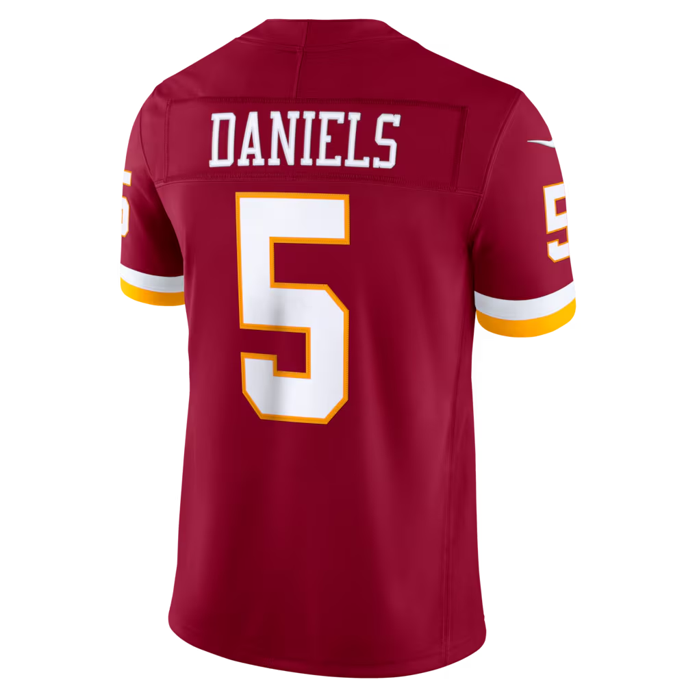 Friene W.Commanders #5 Jayden Daniels Burgundy Team Vapor F.U.S.E. Stitched Limited Jerseys