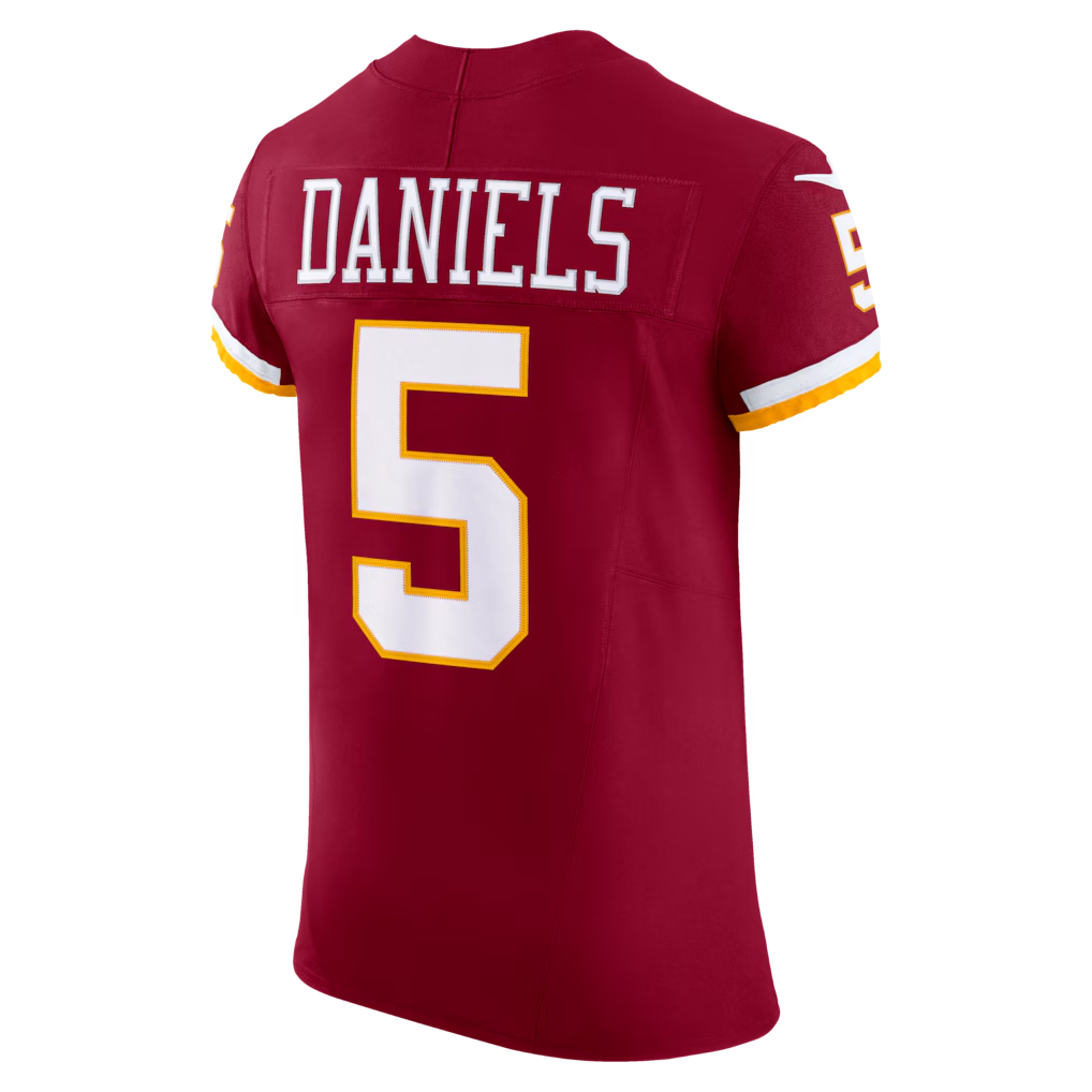 Friene W.Commanders #5 Jayden Daniels Burgundy Vapor F.U.S.E. Elite Stitched Jerseys