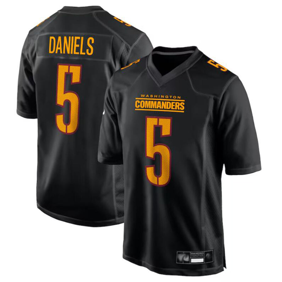 Friene W.Commanders #5 Jayden Daniels Player Carbon Black Fashion Stitched Jerseys