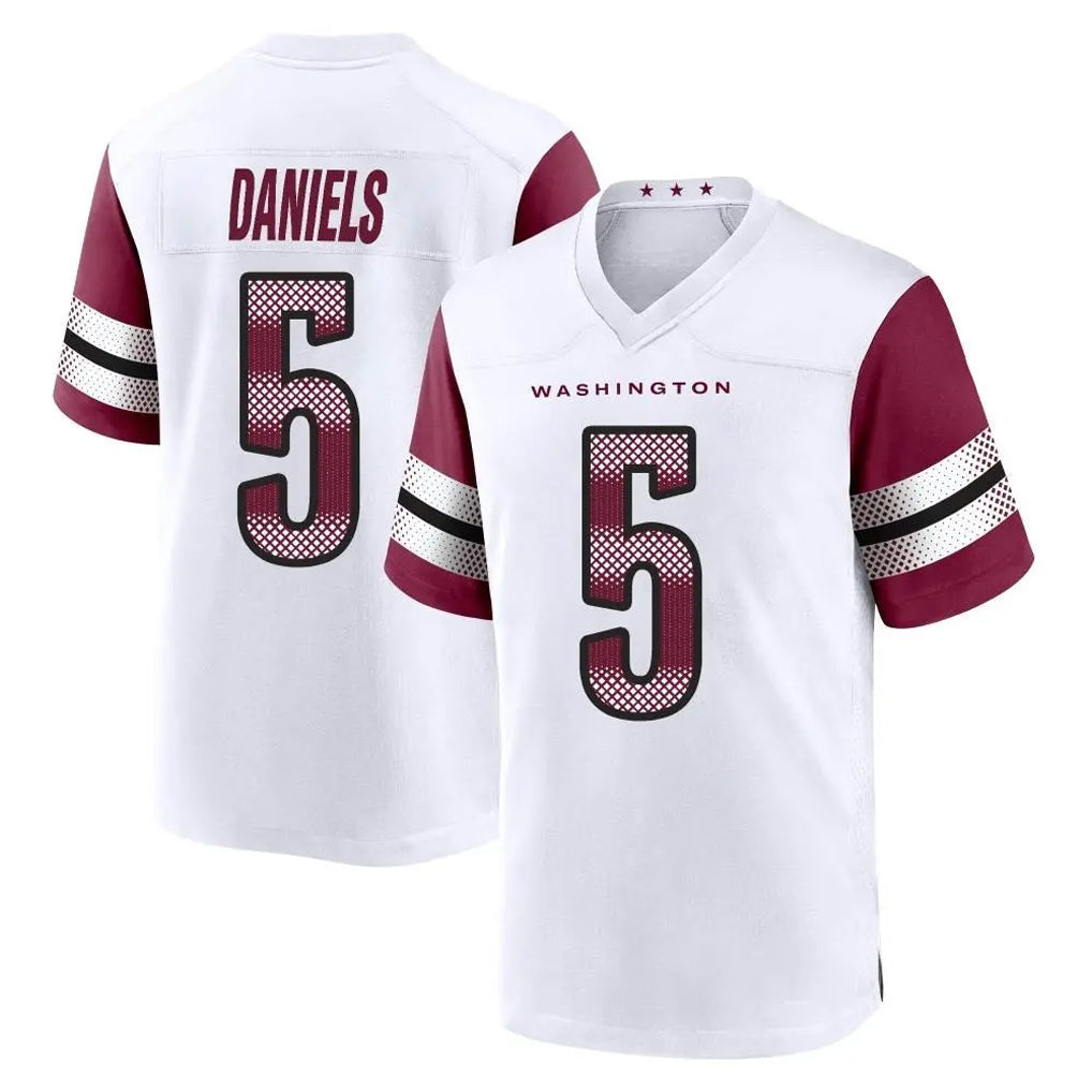 Friene W.Commanders #5 Jayden Daniels Player White Game Home Stitched Jerseys