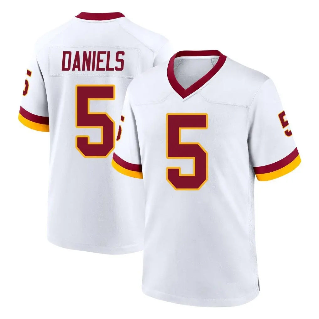 Friene W.Commanders #5 Jayden Daniels Player White Home Game Stitched Jerseys
