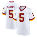 Friene W.Commanders #5 Jayden Daniels Player White Home Game Stitched Jerseys