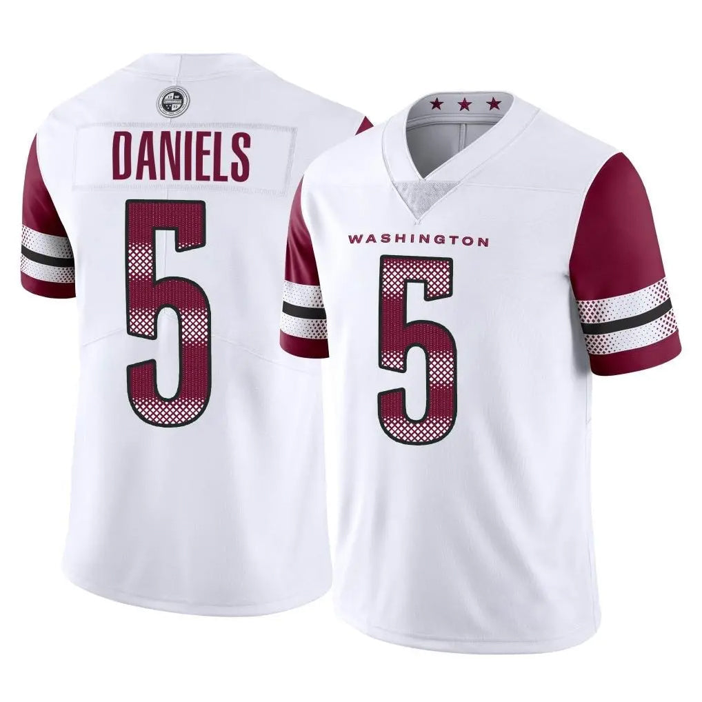 Friene W.Commanders #5 Jayden Daniels Player White Limited Vapor Home Game Stitched Jerseys