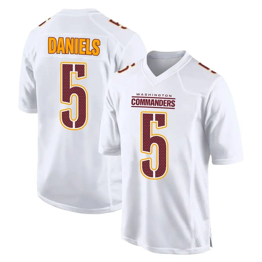 Friene W.Commanders #5 Jayden Daniels Player White Tundra Fashion Home Game Stitched Jerseys