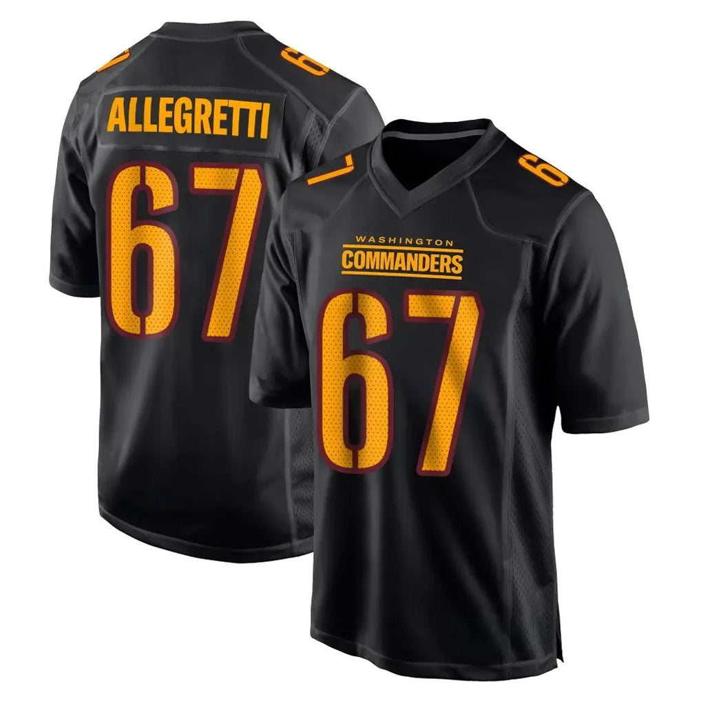 Friene W.Commanders #67 Nick Allegretti Player Black Carbon Fashion Home Game Stitched Jerseys