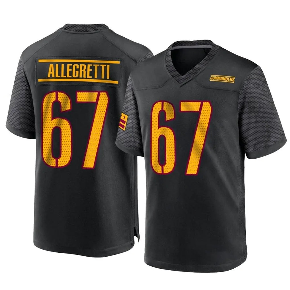Friene W.Commanders #67 Nick Allegretti Player Black Home Game Stitched Jerseys