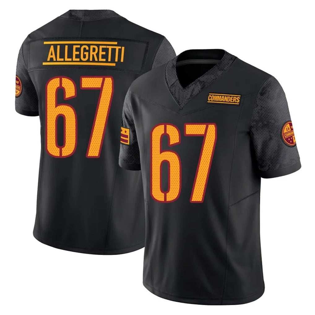 Friene W.Commanders #67 Nick Allegretti Player Black Limited Vapor F.U.S.E. Home Game Stitched Jerseys