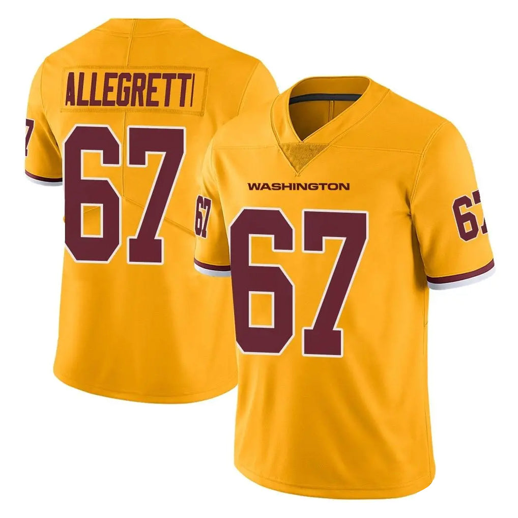 Friene W.Commanders #67 Nick Allegretti Player Gold Limited Color Rush Home Game Stitched Jerseys
