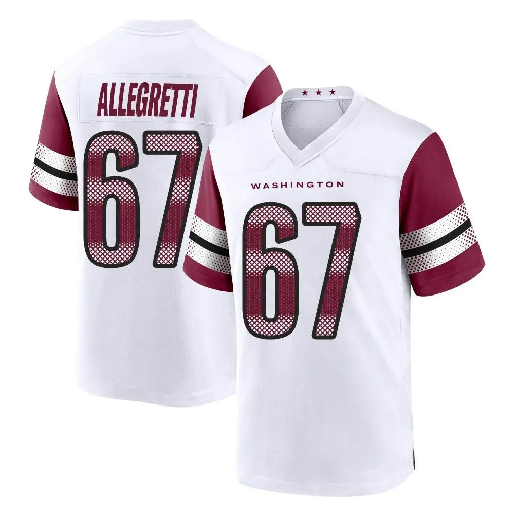 Friene W.Commanders #67 Nick Allegretti Player White Game Home Stitched Jerseys