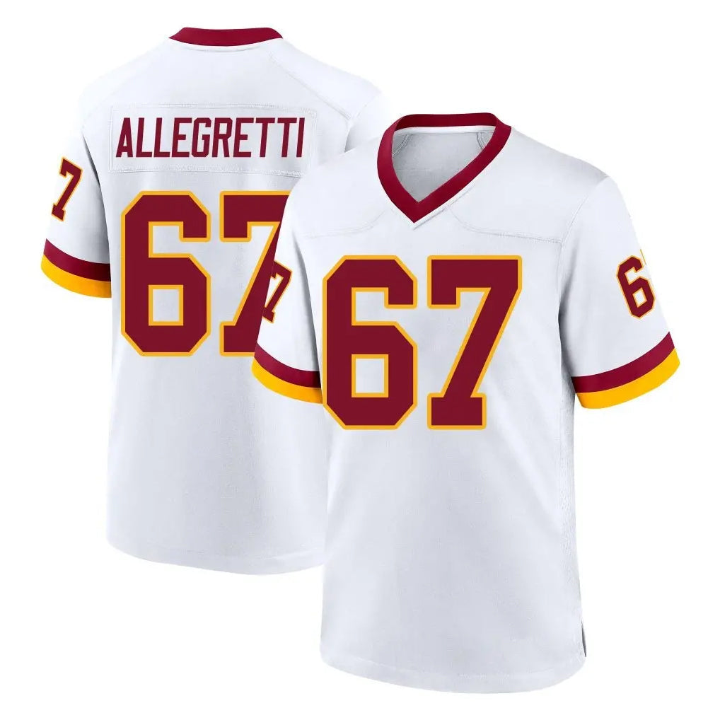 Friene W.Commanders #67 Nick Allegretti Player White Home Game Stitched Jerseys