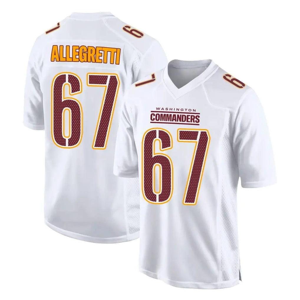 Friene W.Commanders #67 Nick Allegretti Player White Tundra Fashion Home Game Stitched Jerseys