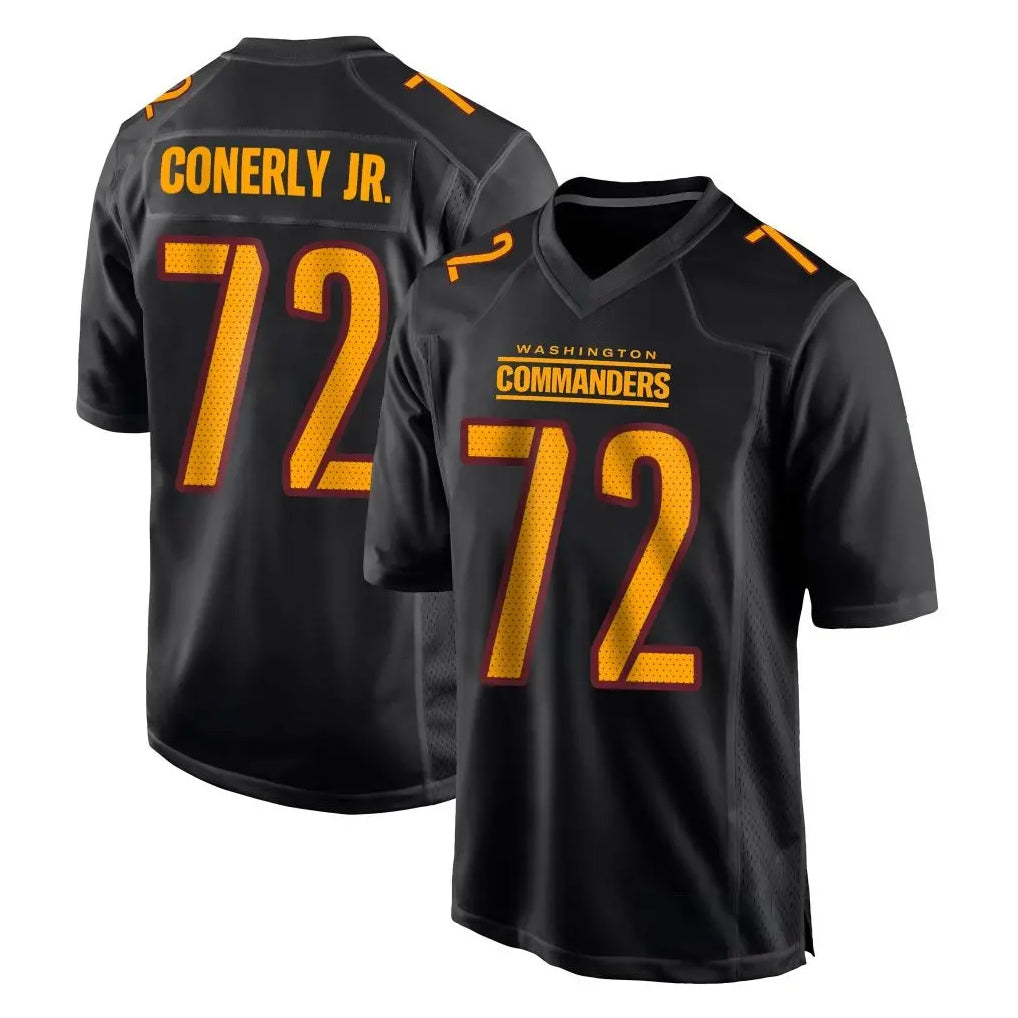 Friene W.Commanders #72 Josh Conerly Jr. Player Black Carbon Fashion Home Game Stitched Jerseys