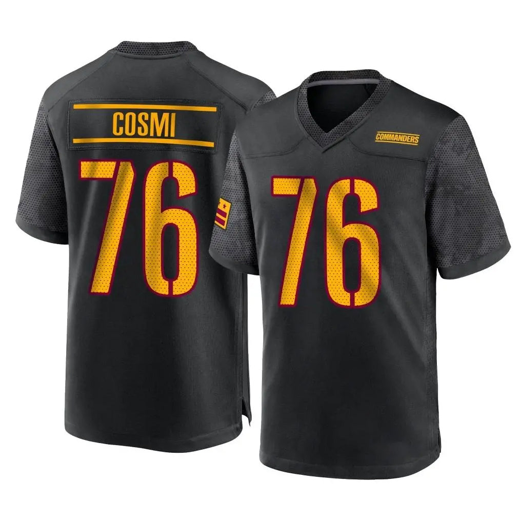 Friene W.Commanders #76 Sam Cosmi Player Black Home Game Stitched Jerseys