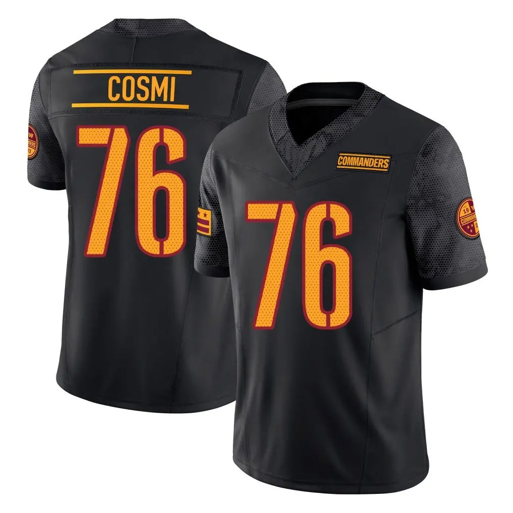 Friene W.Commanders #76 Sam Cosmi Player Black Limited Vapor F.U.S.E. Home Game Stitched Jerseys