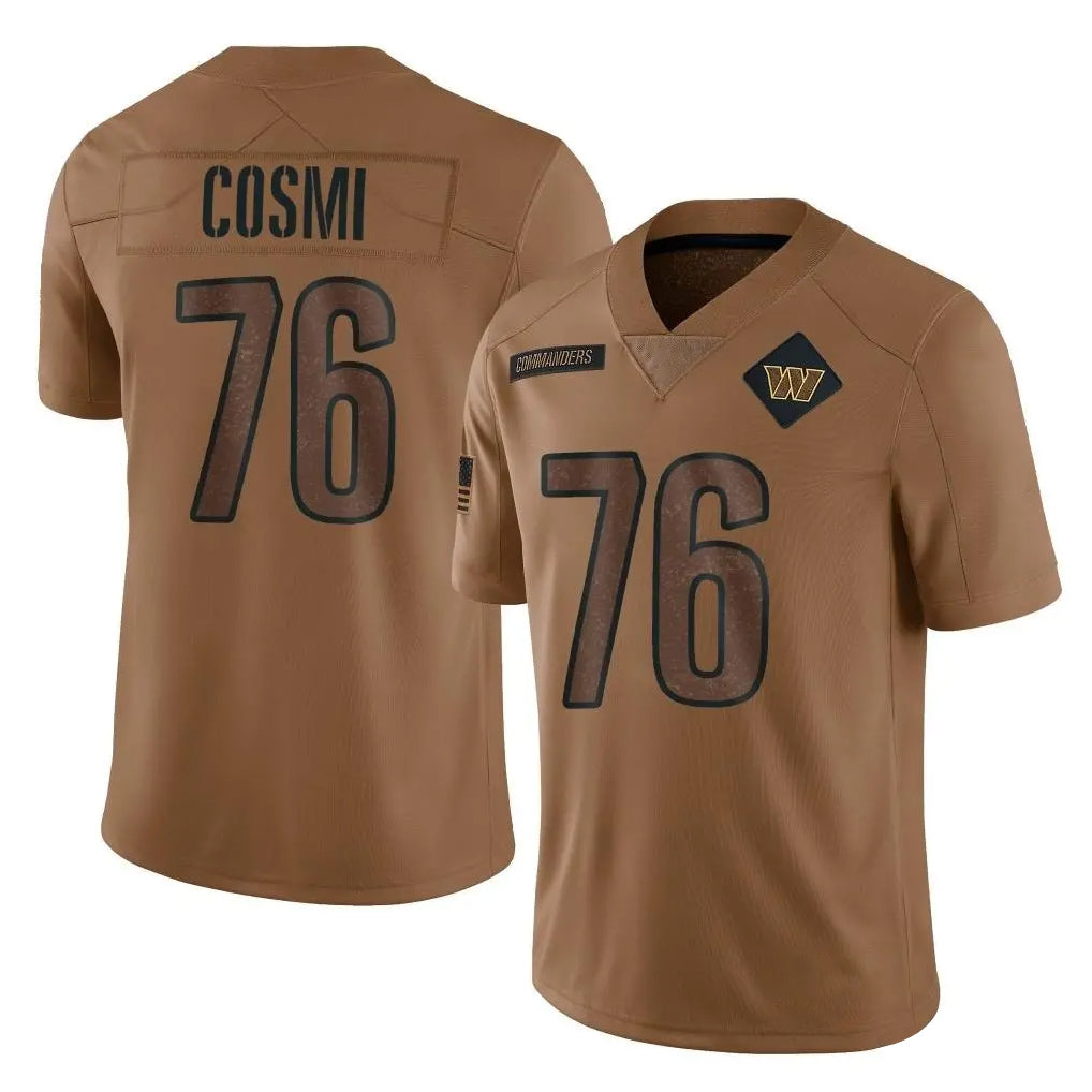 Friene W.Commanders #76 Sam Cosmi Player Brown Limited Salute To Service Home Game Stitched Jerseys