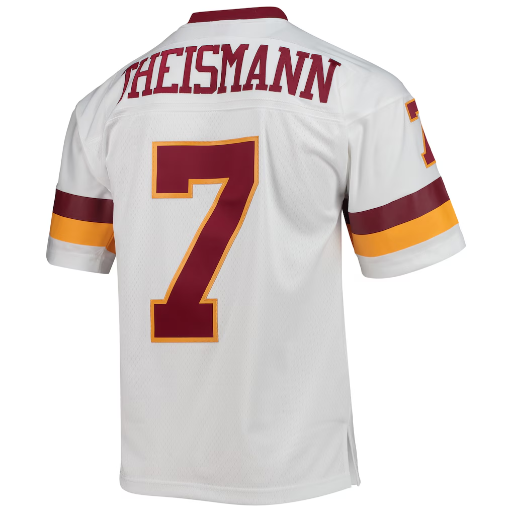 Friene W.Commanders #7 Joe Theismann Mitchell & Ness White Legacy Replica Puhic Stitched Jerseys