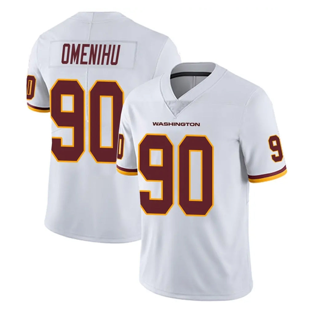Friene W.Commanders #90 Charles Omenihu Player White Limited Vapor Untouchable Home Game Stitched Jerseys