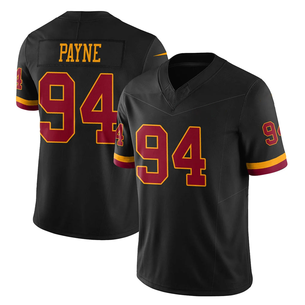 Friene W.Commanders #94 Daron Payne Player Black Limited Vapor Home Game Stitched Jerseys