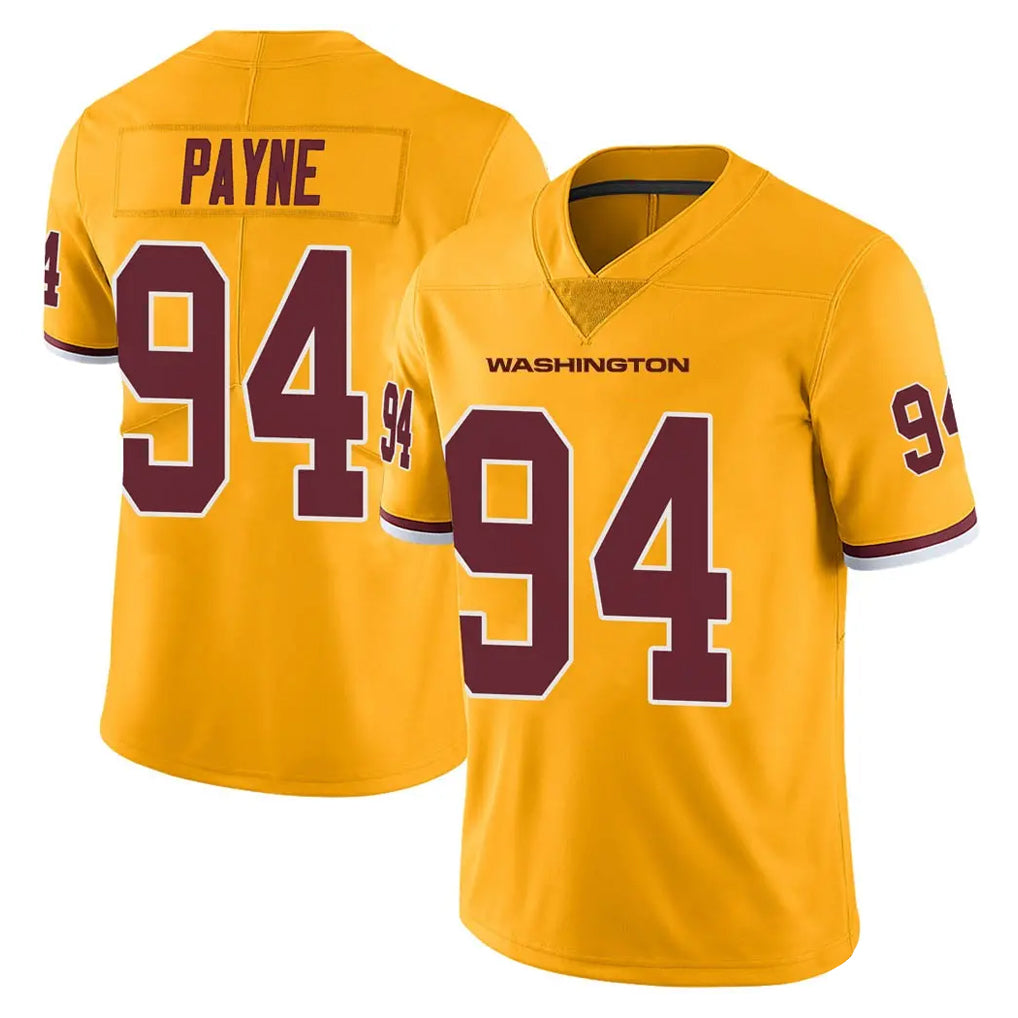Friene W.Commanders #94 Daron Payne Player Gold Limited Color Rush Home Game Stitched Jerseys