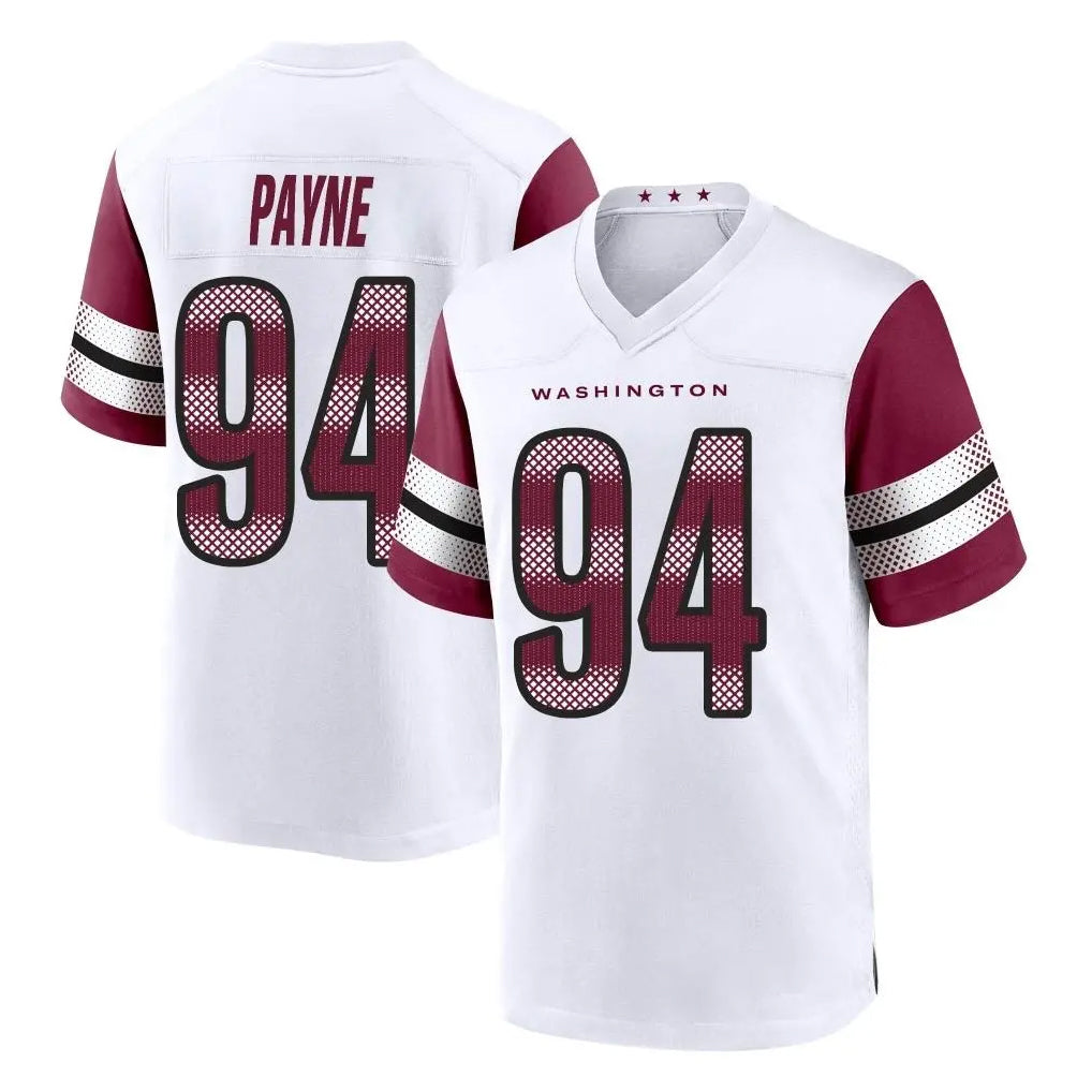 Friene W.Commanders #94 Daron Payne Player White Game Home Stitched Jerseys
