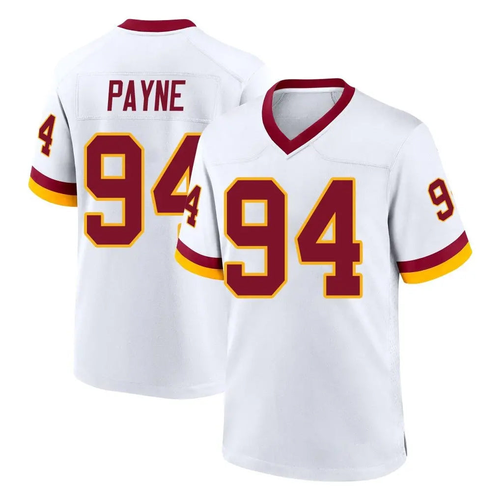 Friene W.Commanders #94 Daron Payne Player White Home Game Stitched Jerseys