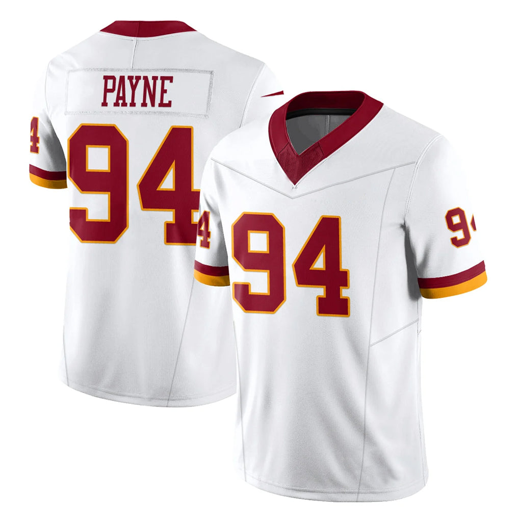 Friene W.Commanders #94 Daron Payne Player White Limited Vapor F.U.S.E. Home Game Stitched Jerseys