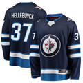 Friene W.Jets #37 Connor Hellebuyck Navy Breakaway Replica Jerseys