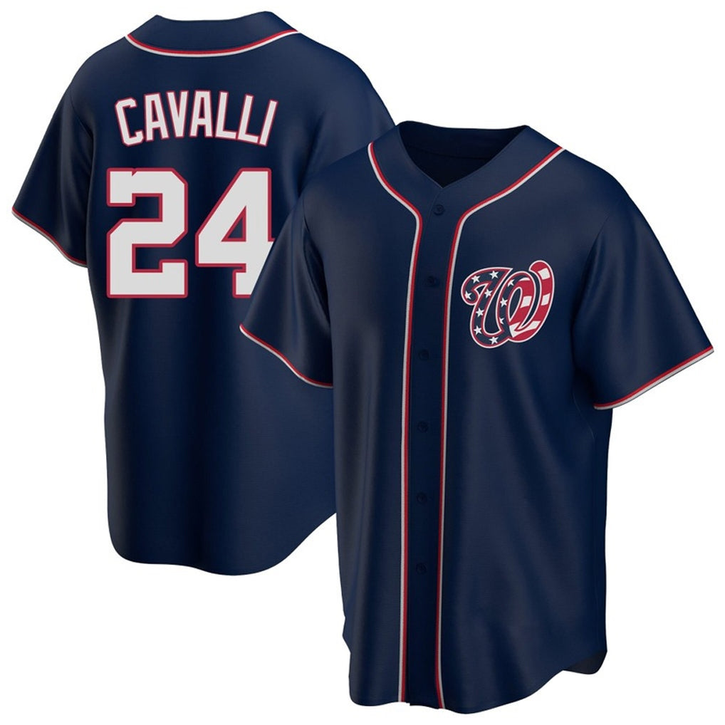 Friene W.Nationals #24 Cade Cavalli Player Navy Blue Replica Game Stitched Jerseys
