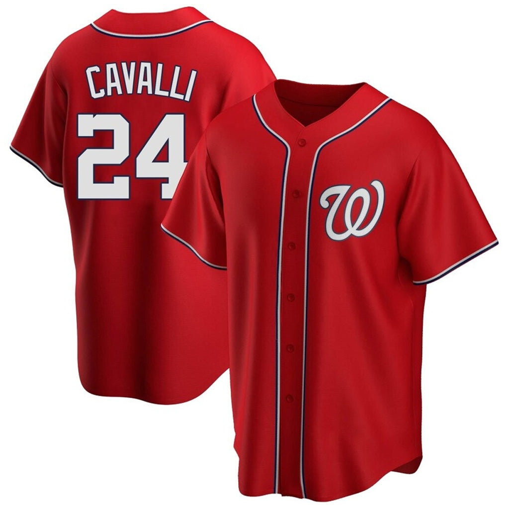 Friene W.Nationals #24 Cade Cavalli Player Red Replica Game Stitched Jerseys