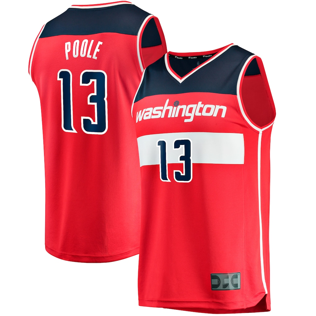 Friene W.Wizards #13 Jordan Poole  Red Fast Break Player Jerseys - Icon Edition