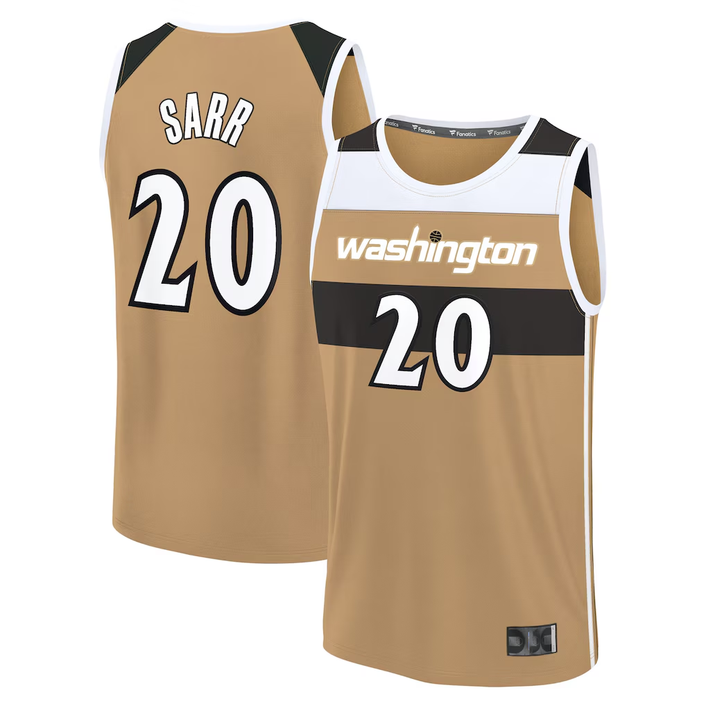 Friene W.Wizards #20 Alex Sarr Gold 202526 City Edition Fast Break Jerseys