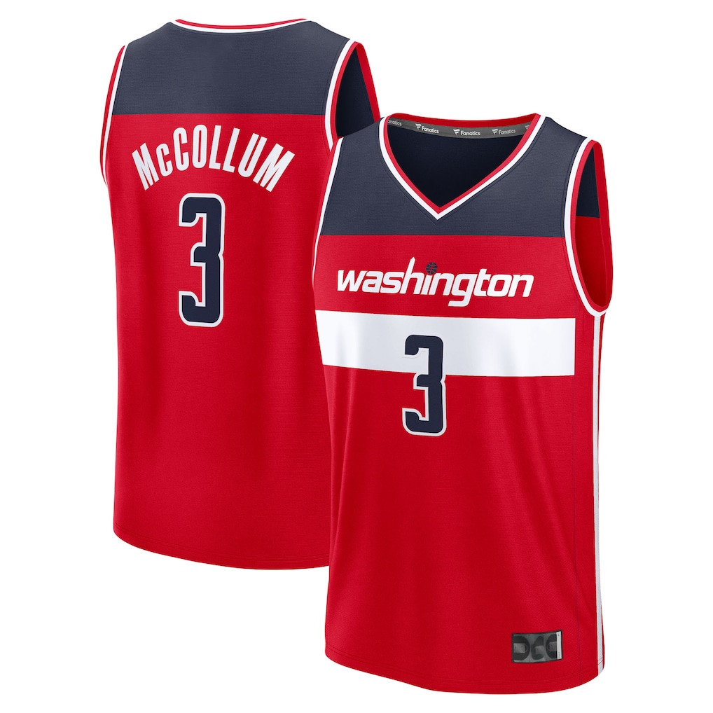 Friene W.Wizards #3 CJ McCollum  Red Fast Break Replica Player Jerseys - Icon Edition
