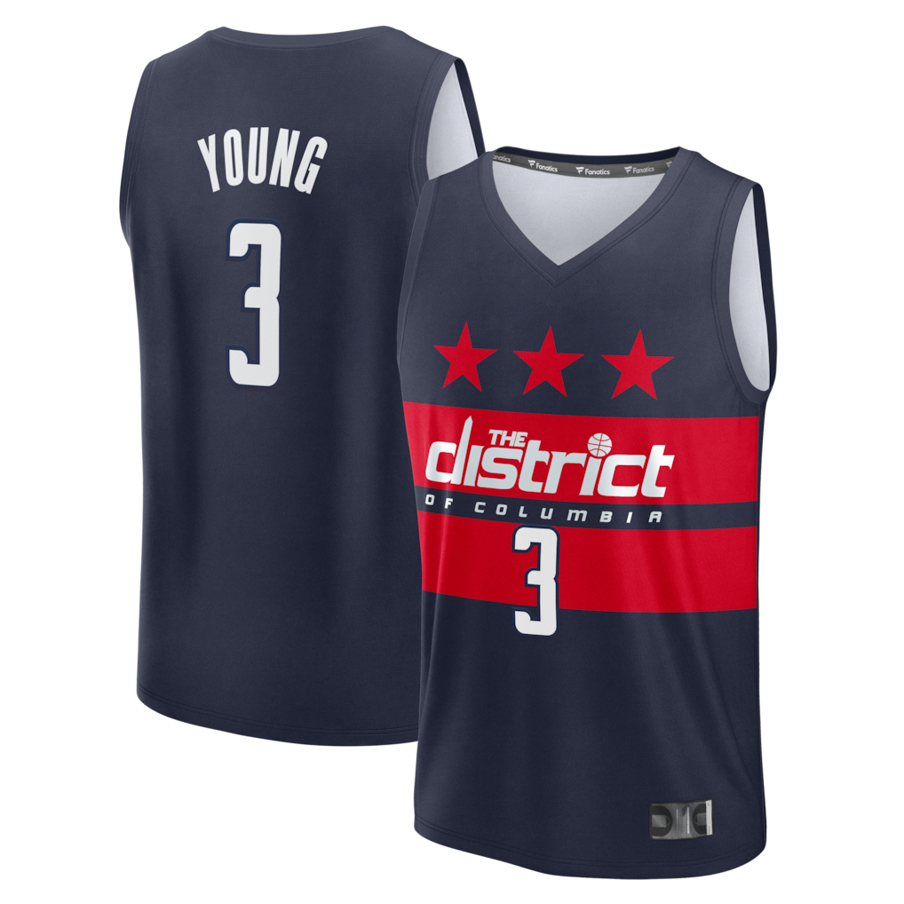 Friene W.Wizards #3 Trae Young Navy Fast Break - Statement Edition