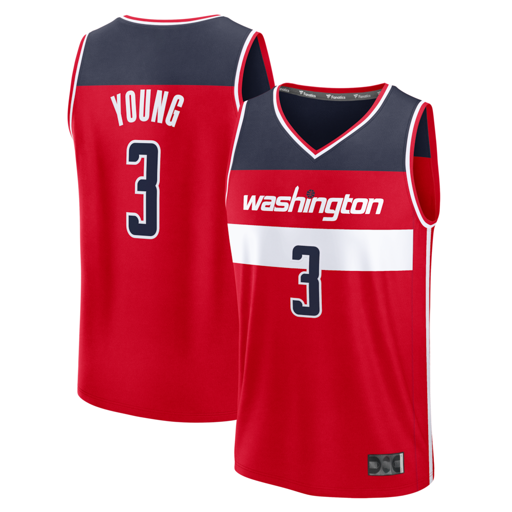 Friene W.Wizards #3 Trae Young Red Fast Break Jerseys - Icon Edition