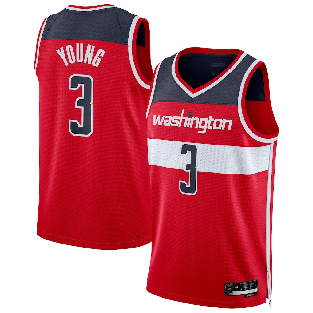 Friene W.Wizards #3 Trae Young Red Swingman Jerseys - Icon Edition