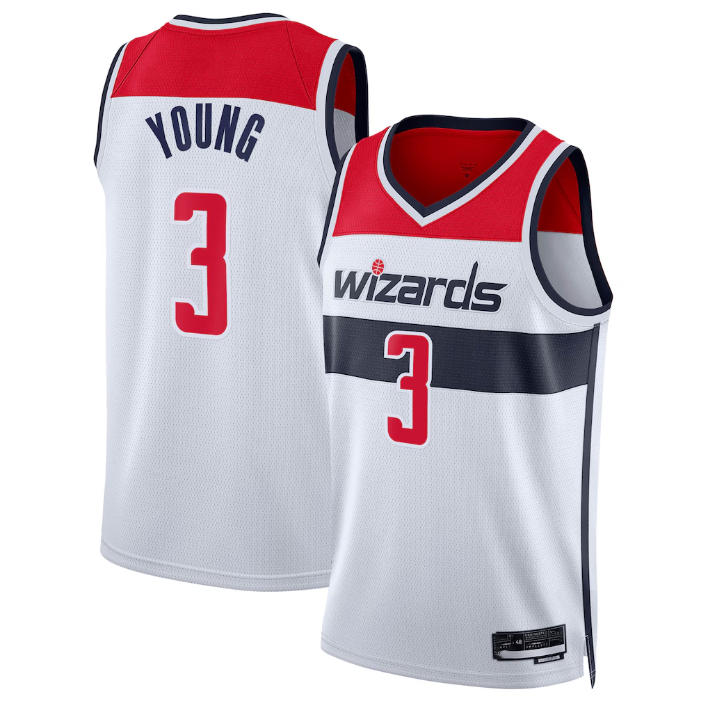 Friene W.Wizards #3 Trae Young White Swingman Jerseys - Association Edition
